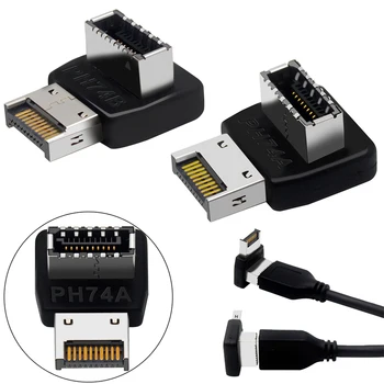 USB 3.1 Tipo E PH74A/PH74B USB Frontal C Cabeçalho do Adaptador de 90 Graus e de Direcção Conversor para placa-Mãe do Computador Conector Interno