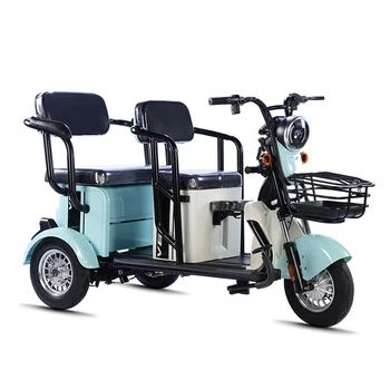 600\800w Triciclo Elétrico de Uso Dual De Passageiros E de Mercadorias Electromobile Dupla Absorção de Choque da Bateria do Veículo