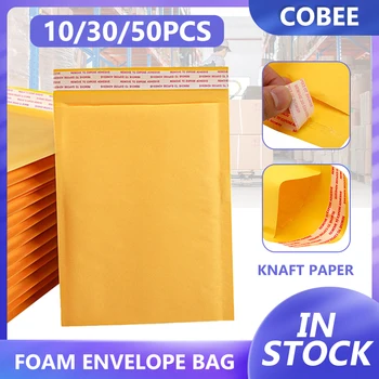 10/30/50PCS Amarelo Envelopes Bolha Papel Kraft, Embalagem Acolchoada e-Mails de Envio de Envelope de Correio de Armazenamento de Sacos Multi-Tamanhos Quente