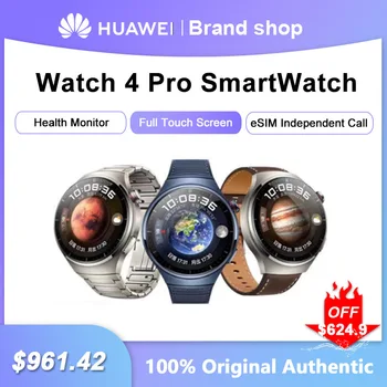 2023 Novo Huawei Relógio de 4 Pro SmartWatch eSIM Chamadas Independente de Saúde, Monitor de Bateria de Longa duração Homens Mulheres Pulseira desportiva