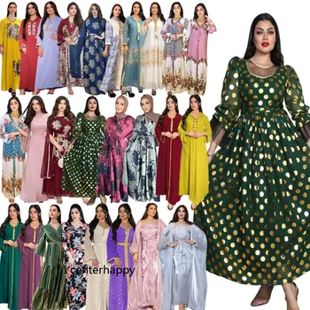 Dubai Mulheres Abaya Muçulmano Longo Vestido Maxi Marroquino Festa Vestido De Noite Jilbab Manto