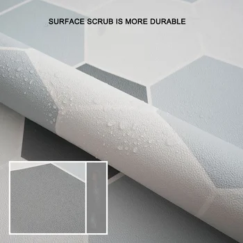 8M de Espessura Padrão Geométrico Piso impermeabilizado Adesivo para Banheiro Auto-Adesivo Descascar e ficar Removível Bloco de Adesivos de papel de Parede
