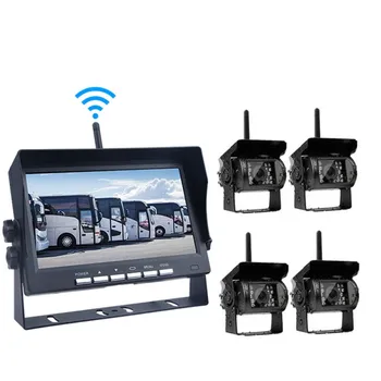 12V-24V Wireless Display de 7 polegadas Carro Tela do Monitor da Câmera de Visão Traseira Para Caminhões Ônibus RV Trailer Escavadeira Retrovisor Imagem