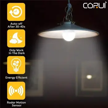 CORUI Inteligente E27 Bulbo Lâmpada LED com Sensor de Movimento Sensor de Auto Sensível a Luz Para a Sala de estar, Quarto de Cabeceira, Corredor, Cozinha Banheiro