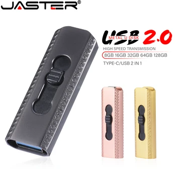 JASTER TIPO-C 2 em 1 Unidade Flash de 64GB Multifunções Pendrive 32GB USB 2.0 Vara 8G 16GB cartão de Memória de computador telefone