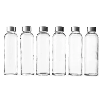 18 Oz Claro Garrafas de Vidro Reutilizáveis de Água Reutilizável Garrafas Com Tampas Natural, Livre de BPA Eco Amigável Para Espremer