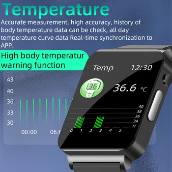 Novo Best-seller de não-invasivos de glicose no sangue de teste smartwatch da temperatura Corporal pressão arterial de oxigênio no sangue de monitoramento do smartwatch