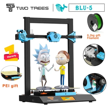 Twotrees Blu-5 Azul Plus Impressora 3D DIY PEI Magnético TMC2209 Upgrade 3D sensível ao Toque de 4.3 polegadas Tela Retomada do Poder de Falha Dupla do Eixo Z