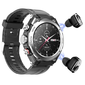 2023 Novo T91 2 em 1 TWS 1.4 polegadas Tela Grande sem Fio Fone de ouvido Bluetooth Smart Watch Homens Bluetooth 5.0 Fitness Tracker Smartwatch
