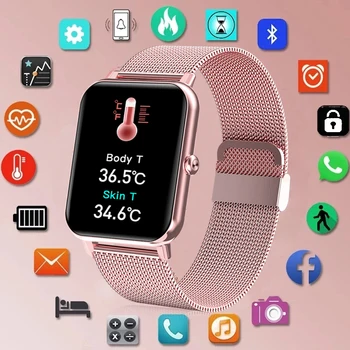 2021 Novo Smart Watch Mulheres cheias de Toque do Esporte Relógio de Fitness frequência Cardíaca IP67 Impermeável Bluetooth Para Android iOS Senhoras Smartwatch