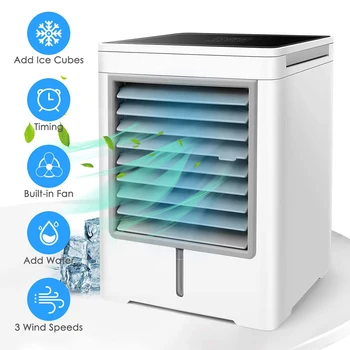 Mini Refrigerador De Ar Portátil, Ar-Condicionado, Ventilador De Casa Dormitório Mesa De Escritório Móvel Multi-Funcional De Refrigeração Ventilador Umidificador