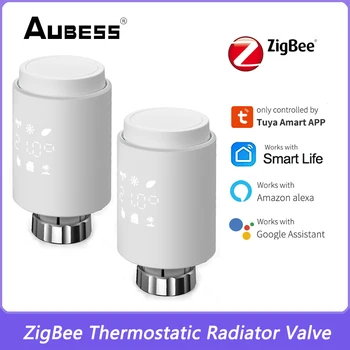 Tuya ZigBee Termostática Válvula do Radiador TRV Casa Inteligente Programável Atuador, Controlador de Temperatura Funciona Com Alexa Google