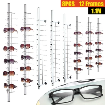 8pcs de Alumínio com Fechadura de Óculos de sol Óculos de Visualização Haste De 12 Quadros 1.1 m