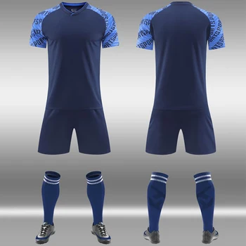 Personalizado de Futebol Camisas, Conjuntos, 100% Poliéster, Homens e crianças de Malha Respirável de Futebol Kits