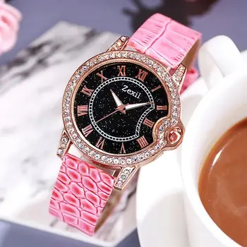 Marca de luxo de Couro de Quartzo Mulheres Relógio de Moda Senhoras Relógio de Mulheres relógio de Pulso Relógio relógio feminino horas reloj mujer saati