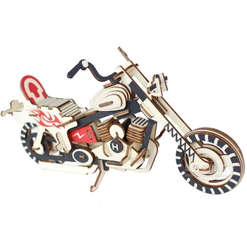 Quebra-cabeça 3D DIY Criativo BThunderbolt motocicleta Harley Modelo de Madeira Kit de Construção de Brinquedo Hobby Presente para as Crianças Adultos P72