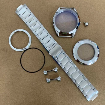 Relógio Completo, com 41mm de Vidro Mineral Aço Inoxidável 316L Caso com NH35 Movimento Automático Capa + Correia + Marcar + Mãos