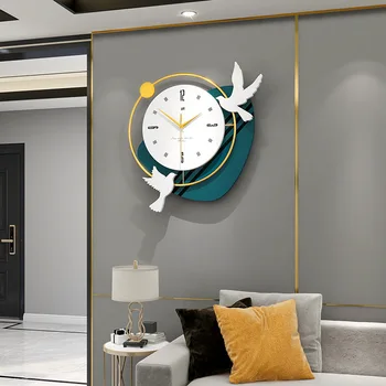 Moda breve silêncio scan relógio de parede sala de estar decoração do quarto atender de quarto em madeira maciça chevron arte criativa de moda acrílico relógio