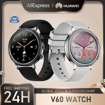 Huawei V60 Smartwatch Chamada De Full Touch Mulheres De Saúde, Monitor De Homens De Aço Banda De Luxo Bluetooth Impermeável Esportes 2023 Novo Relógio