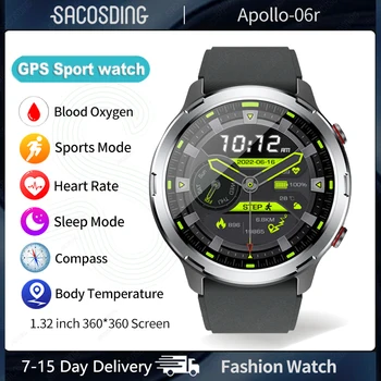 2023 Novo GPS ao ar livre Smart Watch Bússola de Fitness IP68 Impermeável Homens Smartwatch Senhora Relógio de Pressão Arterial de Saúde Relógios+Caixa