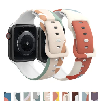 Esportes Pulseira de Silicone Para Apple faixa de relógio de 44mm 45mm 42mm Pulseira bracelete iWatch 40mm 38 41 correa Aple Série 6 5 3 2 SE
