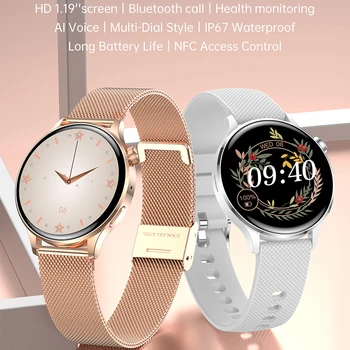 Smart Pulseira de Relógio de Mulheres Ecrã Táctil de Esportes Fitness IP67 Impermeável BT Chamada de Relógio Para Android IOS Smartwatch Mulheres Homens