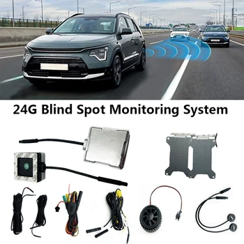 2pcs 24G de Carro de Ponto Cego de Radar do Sistema de Detecção de Luz de Aviso de Condução sistema de marcha ré Sensor de Microondas Carro do Sinal da Lâmpada 5V