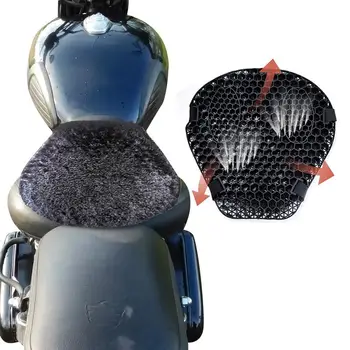Ar de Moto Coxim de Assento de 3D Favo de mel Choque Assento Respirável Assento de Refrigeração para Baixo da Almofada do Assento de Alívio de Pressão Passeio de Moto Ar