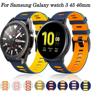 Silicones 20 22MM de Pulso Para Samsung Galaxy Watch 3 41 a 45 de 46 milímetros Inteligente Faixa de Relógio de Pulseira Para o Active 2 40 44mm Watchbands Correia Correa