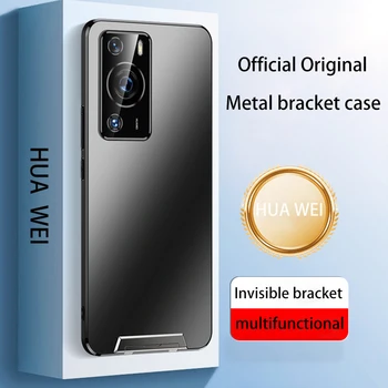 Para Huawei P50 P60 Pro Mate 50 40 30 Pro Honra 80 70 60 Magic 5 Pro Caso De Suporte De Metal Magnética Magsafe Capa De Carregamento Sem Fio