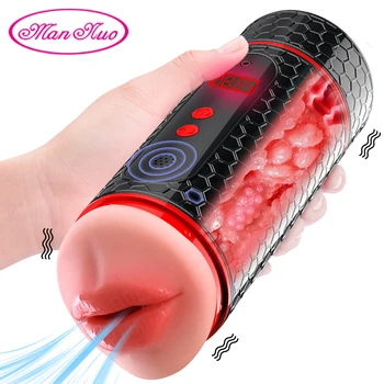 Automático Masturbador Masculino Oral Chupando A Máquina Do Exercício Do Pênis Vibrador Brinquedos Do Sexo Masculino Masturbação Copo De Produtos Para Adultos