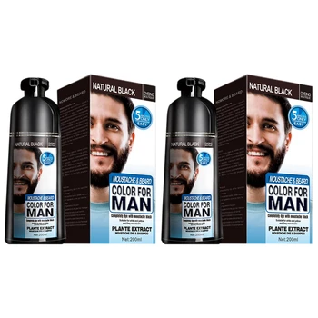 2X Permanente Barba Corante Shampoo Para Homens de Barba Morrendo de Remoção Branca Barba de Pêlos Homens de Barba Shampoo 200ML