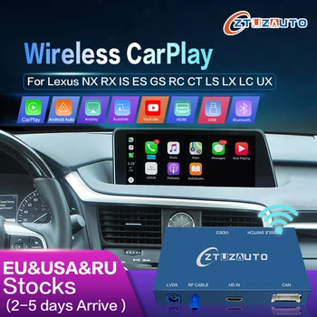 Sem fio CarPlay Lexus NX RX É ES GS RC CT LS LX LC UX GX, 2014-2020 Android Auto Link de Espelho do AirPlay Carro Desempenhar Funções
