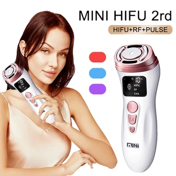 Novo Ultra-Mini Hifu Facial Profesional Pele do RF que Aperta a Máquina EMS Microcorrente Levantamento de Cara Massagem Rejuvenescedora Dispositivo