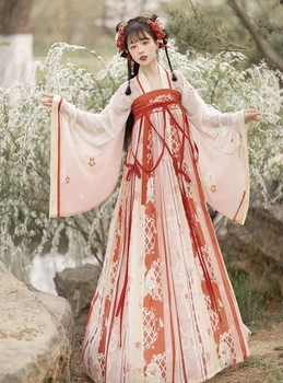 Hanfu Tradicional Vestido de Mulher Chinesa Antiga Hanfu Roupa Feminino Cosplay, Festa a Fantasia Mostrar Hanfu Azul Vermelho Plus Size кимоно
