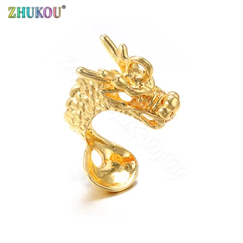 ZHUKOU de chegada dos animais Dragão encantos Acessórios para mulheres colar de Ouro, cor de cobre mulheres DIY jóias Pingente de fazer PD1