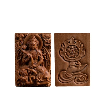 Sândalo Amuleto Avalokitesvara Pingente Masculino Signo Padroeiro Manjushi Bodhisattva Colar