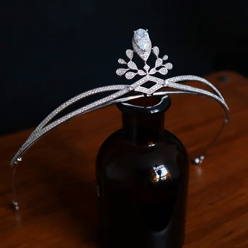 Simples CZ Zircão Noivas, Coroas, Tiaras Cristal brilhante Tiara de Noiva e Acessórios para o Cabelo Baile de Cabelo Jóias de Presente