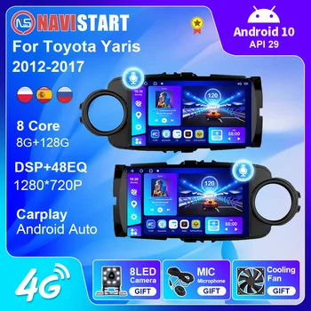 NAVISTART Android De 10 de Carro Para Toyota Yaris 2012 2013 20014 2015 2016 2017 GPS de Navegação DSP Carplay 2 Din Rádio, Leitor de DVD