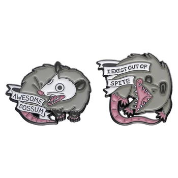 1 Conjunto de desenhos animados Possum Broches na Roupa Alfinetes de Lapela para Mochila Esmalte Pinos Homens Mulheres Emblemas Jóias Decoração