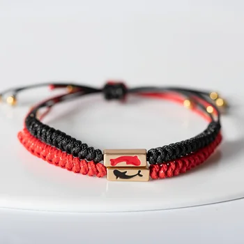 2 Peças e Mão-de malha de amantes braceletes de bijuterias feitas à mão DIY pulseira #KY423