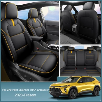 Couro do PLUTÔNIO de Carro 3D Surround Completo Tampa de Assento Para Chevrolet BUSCADOR TRAX CROSSOVER 2023-2025 Anti-suja Respirável Assento de Carro do Tapete