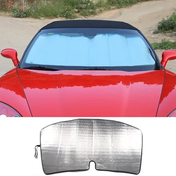 Para 2005-2013 Chevrolet Corvette C6 Folha de Alumínio do Carro Prata Vidro da Frente de Proteção UV-Sol de Acessórios para carros
