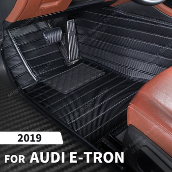 Personalizado em Fibra de Carbono estilo de Tapetes Para a Audi e-tron 2019 Pé Tapete Tampa Interior do Automóvel, Acessórios