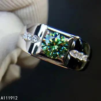 KJJEAXCMY jóias finas verde Mosang Diamante prata 925 esterlina de novos homens anel de teste de apoio popular venda quente