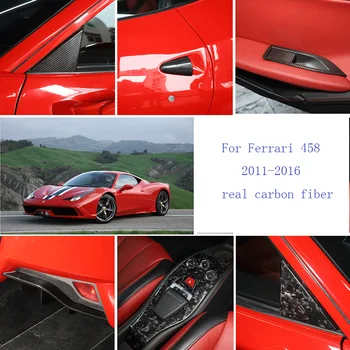 Para 2011-2016 Ferrari 458 real de fibra de carbono, carro de engrenagem painel tampa decorativa adesivos dentro e fora de acessórios decorativos
