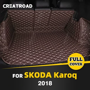 Auto de Cobertura Total Tapete Tronco Para SKODA Karoq 2018 Anti-Suja Carro de Inicialização Capa de Almofada de Carga Forro Interior Protetor de Acessórios