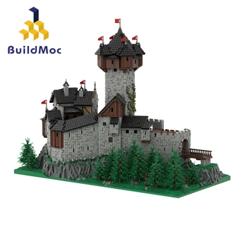 MOC Europeu Medieval Castelo de Burg Falkenstein Blocos de Construção do Conjunto dos Alpes Austríacos Arquitetura, na Caríntia Cidade Tijolos Brinquedos Presentes