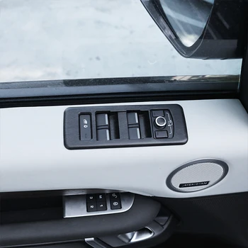 4 peças Para Land Rover Discovery 5 2017 2018 L462 LR5 Carro ABS Grão da Madeira de Carvalho Interior da Janela Interruptor com Botão Moldura Guarnição Tampa