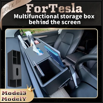 Por trás da tela multifuncional de armazenamento de caixa de caixa de armazenamento de caixa de tecido óculos do organizador etc. Acessórios para carros da Tesla model3/Y